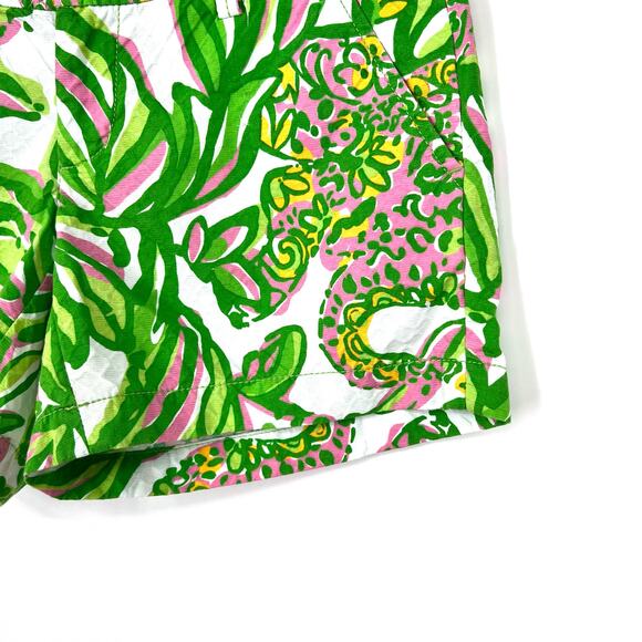 Lilly Pulitzer The Callahan Shorts Sz 0 Tropical Green Beach Beach Ocean Pool - Picture 5 of 9